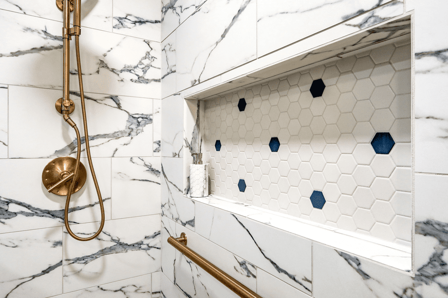 Hempfield Bathroom Remodel with shower niche