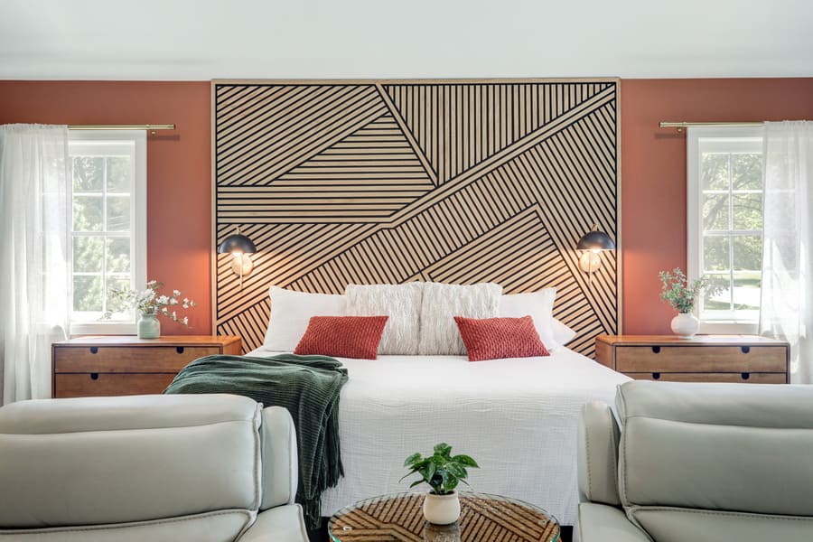 Manheim Township bedroom addition with salmon walls